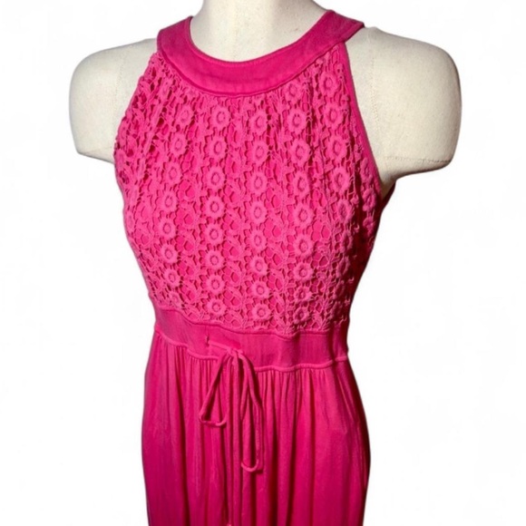 Calvin Klein Pink Lace Bodice Maxi Dress Size 6 - Picture 5 of 11